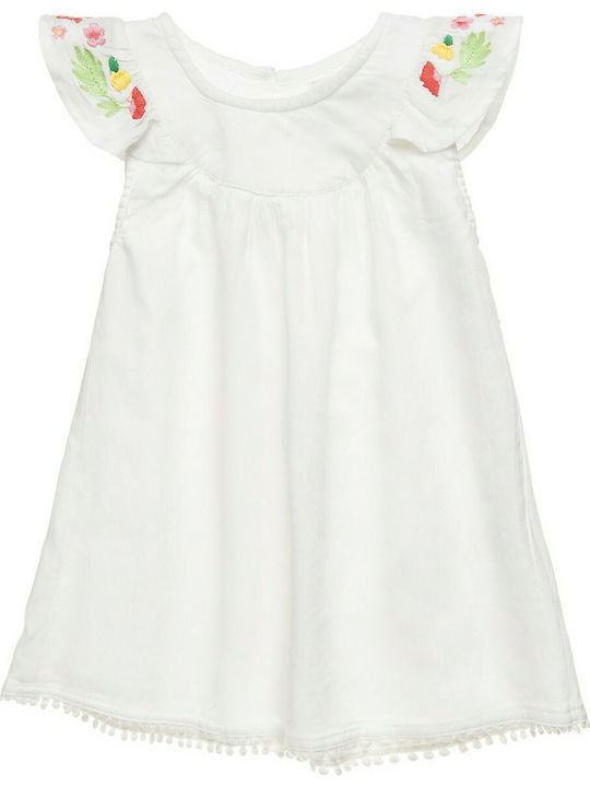 Alouette Kids Dress Short Sleeve White