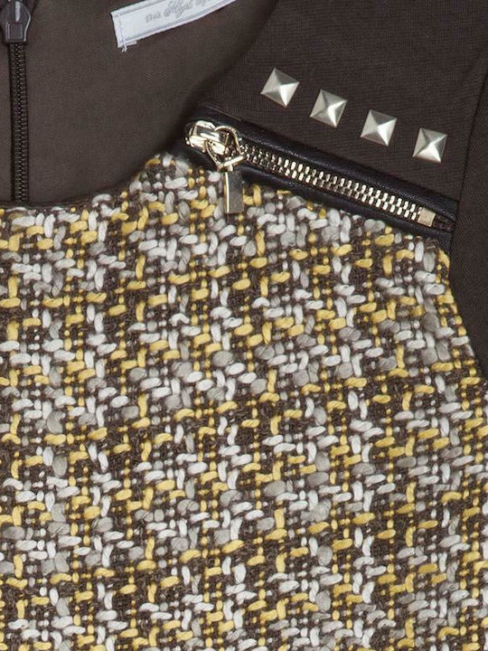 Rochie Fete Fără Mâneci Set Cu Accesorii Maro