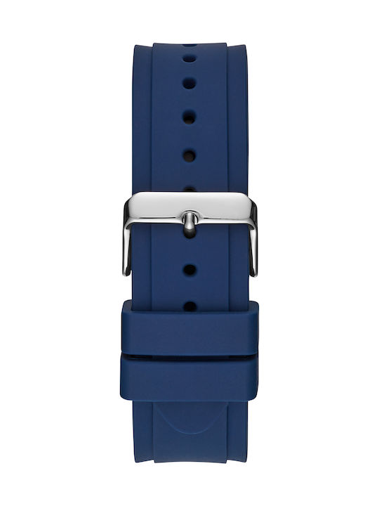 Guess Men's Watch 45mm Chronograph Battery with Blue Rubber Strap