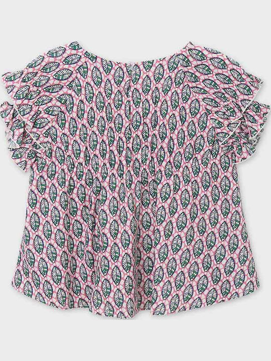 Kinderbluse Kurzarm Rosa Camelia