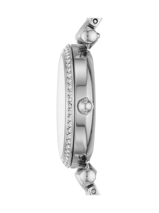 Fossil Carlie Mini Crystals Watch with Silver Metal Bracelet