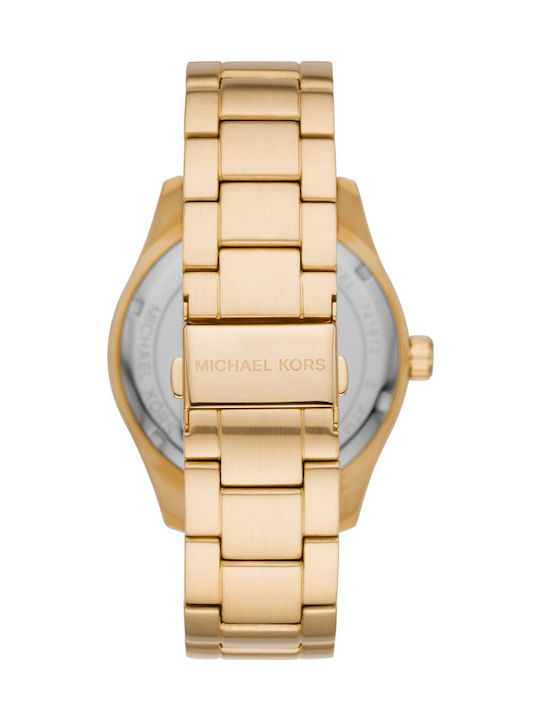 Michael Kors Layton Ανδρικό Ρολόι 44mm Μπαταρίας με Χρυσό Μεταλλικό Μπρασελέ