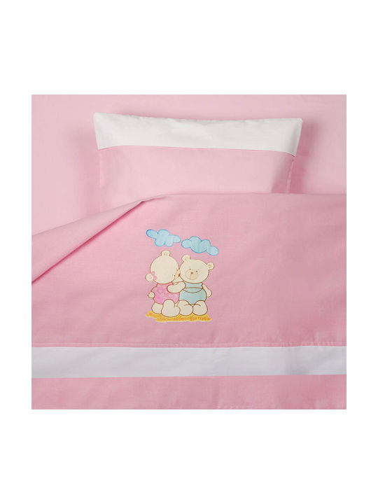 Mother Baby Twins Baby Sheets Set Crib Cotton Fitted Pink 70x140cm 3pcs