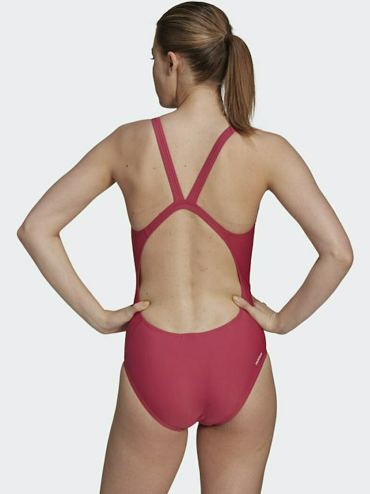 Adidas SH3.RO Mid 3 Stripes Sportlicher Badeanzug mit Offenem Rücken Wild Pink