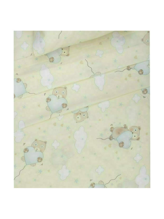 Viopros Έβαν Baby Sheets Set Cradle Cotton Yellow 80x100cm 2pcs 647560