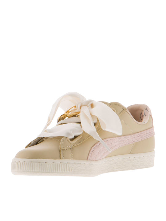Basket Heart Coach Damen Flatforms Sneakers Beige