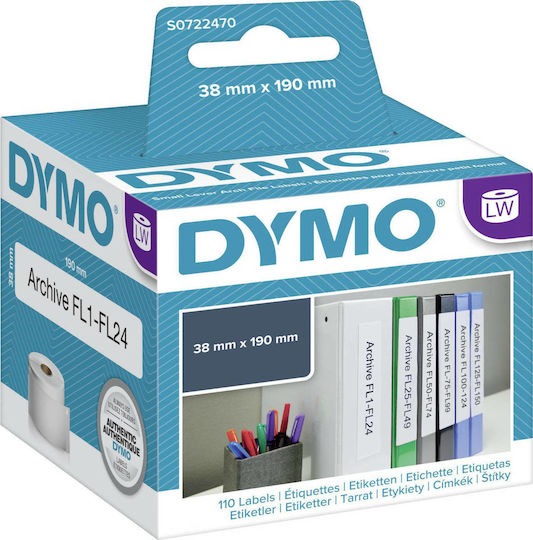 Dymo 99018 110 Self-Adhesive Label Rolls for Label Printer 190x38mm 1pcs
