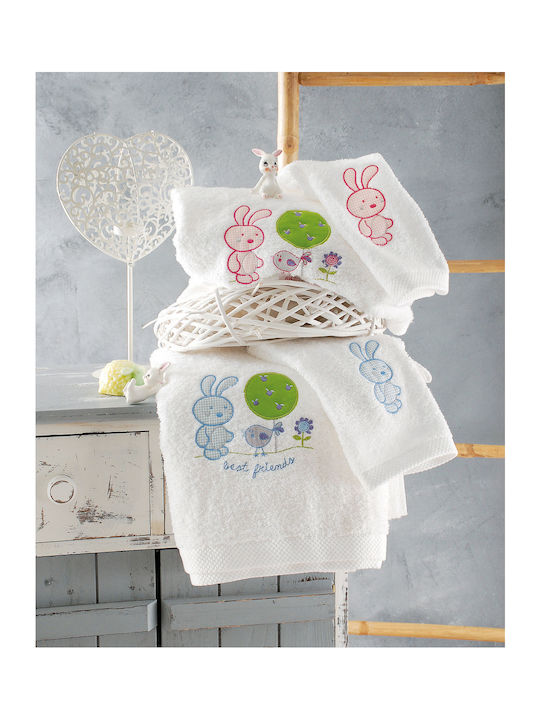 Rythmos Σετ Βρεφικές Πετσέτες 2τμχ Sweet Summer Ciel Βάρους 500gr/m²
