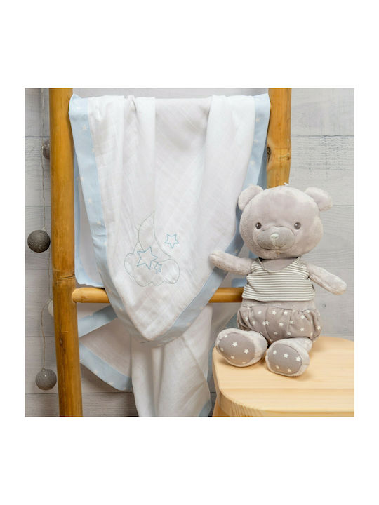 abo Cotton Swaddle Blanket Carousel Blue 90x90cm m.8109.500