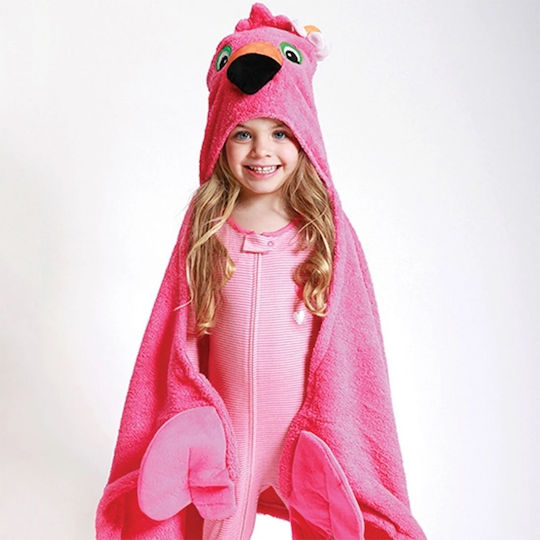 Zoocchini Βρεφική Κάπα-Μπουρνούζι με Κουκούλα Franny The Flamingo Φούξια 127x55εκ.