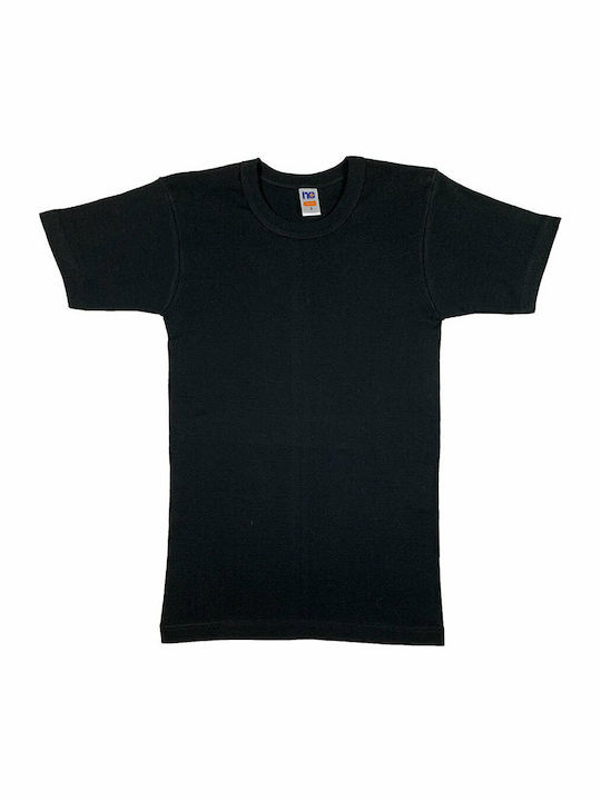 Men's Short Sleeve Undershirt in Black Color