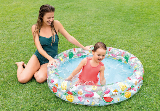 Intex Παιδική Στρογγυλή Πισίνα 150lt Φουσκωτή 122x25εκ. Fruity