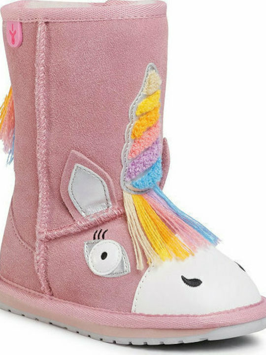 Magical Unicorn Suede Kinder-Schneestiefel Rosa