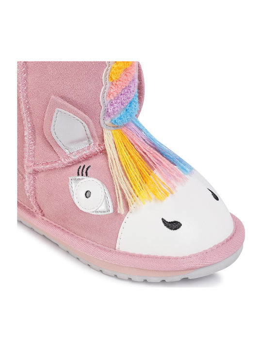 Magical Unicorn Suede Kinder-Schneestiefel Rosa