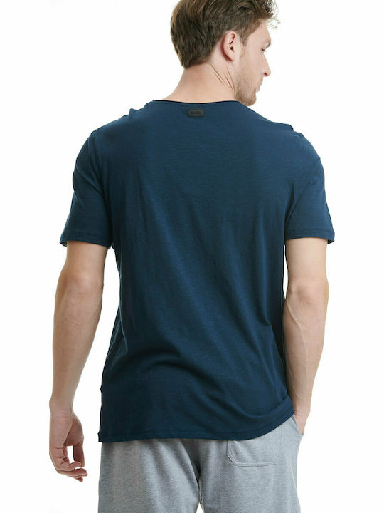 BodyTalk 1211-950528 Αθλητικό Ανδρικό T-shirt Indigo με Λογότυπο