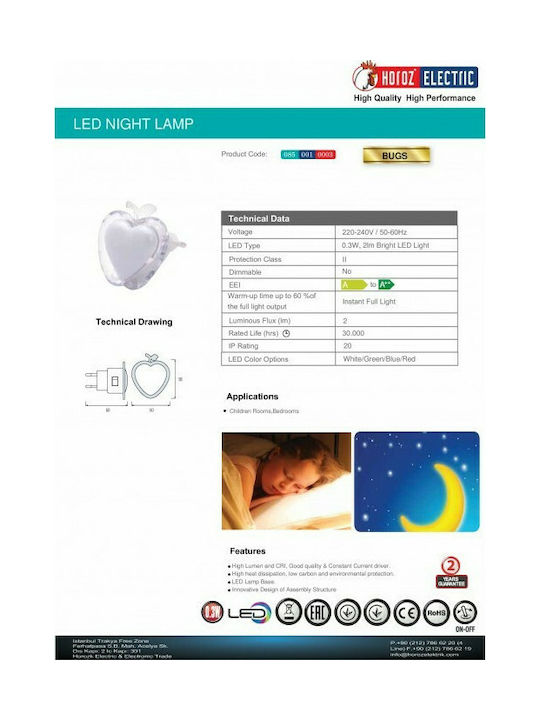 Evivak Evivak Nachtlichter Für Das Kinderzimmer LED Herz Stromquelle Weiß Mit Weißem Licht