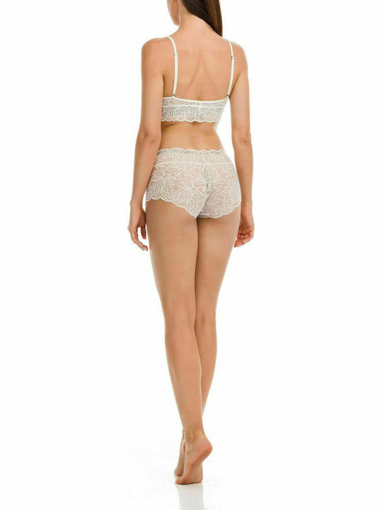 Vamp Damen Boxer mit Spitze Beige