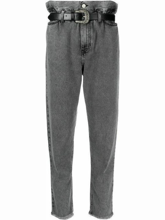 Hoch tailliert Damenjeans in Paperbag-Passform Gray