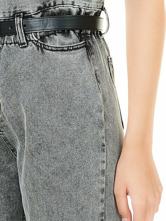 Hoch tailliert Damenjeans in Paperbag-Passform Gray