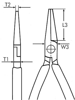 Wurth Μυτοτσίμπιδο Ίσιο Ηλεκτρολόγου Μήκους 210mm