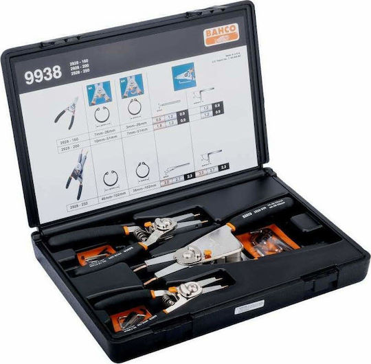 Bahco Set de clești Drepte Asigurare Lungime 160mm 3buc