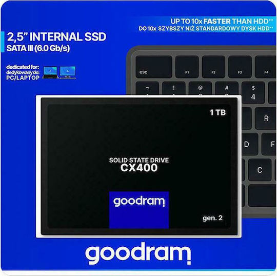 GoodRAM CX400 gen.2 SSD 1TB τύπου 2.5'' με σύνδεση SATA III SSDPR-CX400-01T-G2