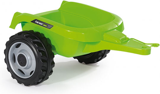 Buldozer pentru copii Farmer Max cu pedale cu caruta si pedala Verde