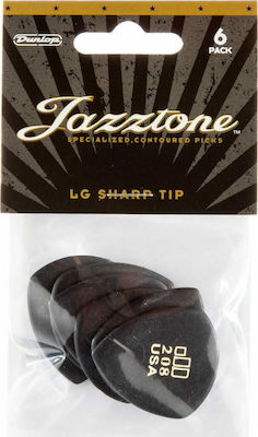 Dunlop Picks Jazztone Large Point Tip Pick Set 6Stück