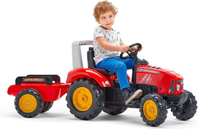 Παιδικό Τρακτέρ Supercharger Ποδοκίνητο με Καρότσα & Πετάλι Κόκκινο