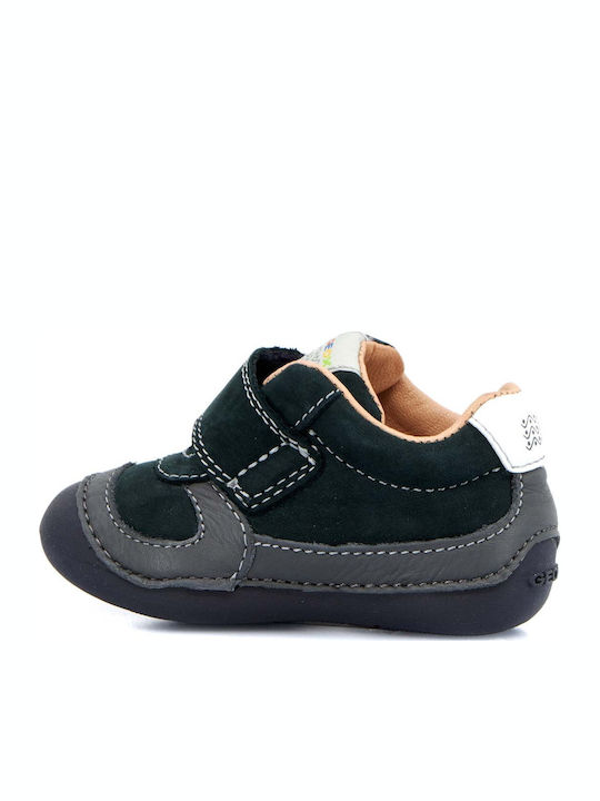 Tutim Anatomisch Lederne Kinderstiefeletten mit Klettverschluss Gray