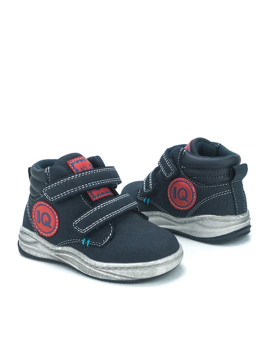 Andy Παιδικά Sneakers High Ανατομικά με Σκρατς Navy Μπλε