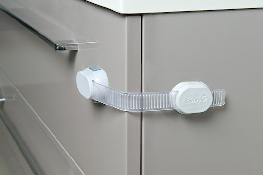 Safety 1st Ασφάλεια Ντουλαπιού & Συρταριού με Αυτοκόλλητο από Πλαστικό σε Γκρι Χρώμα
