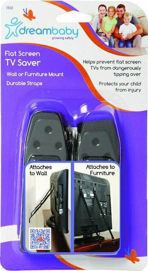 Dreambaby TV Protectors with Screws, βιδωτό, βιδωτο made of Fabric in Black Color 22x2.5cm 2pcs