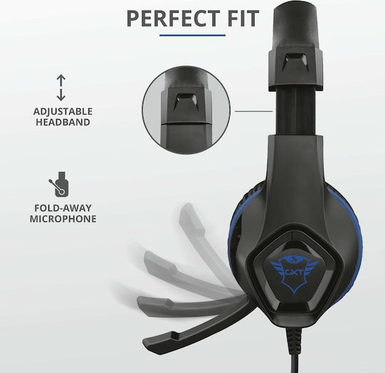 Trust GXT 404B Rana Über Ohr Gaming-Headset mit Verbindung 3,5mm Black/Blue