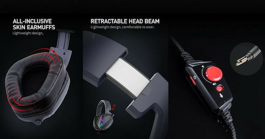 Havit H2019U Надушници Геймърски слушалки с връзка USB Черен
