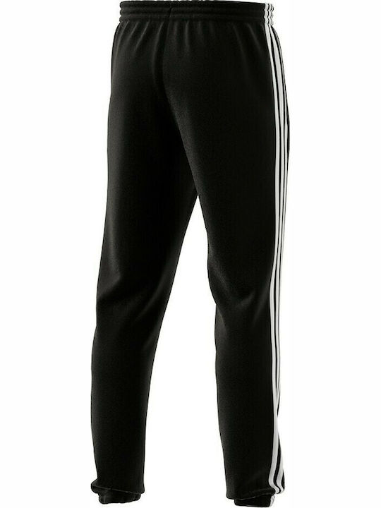 Essentials 3 Stripes Παντελόνι Φόρμας με Λάστιχο Μαύρο