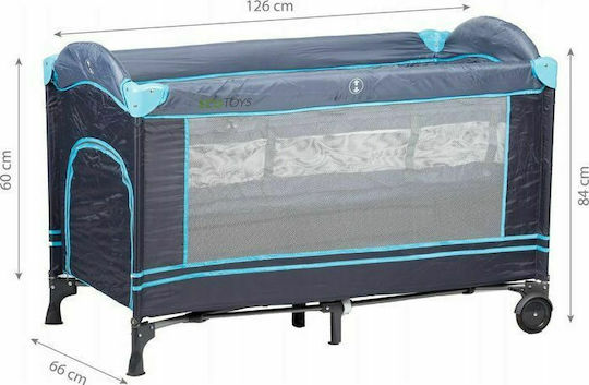 Ecotoys Laufstall mit Matratze Hellblau 126x66cm