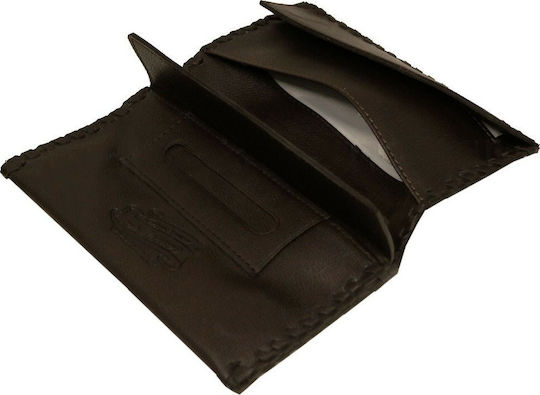 Tou Pappou Lederne Tabaktasche in Braun mit magnetischem Verschluss 16x9cm
