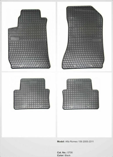 Frogum Σετ Μπροστινά και Πίσω Πατάκια 4τμχ για Alfa Romeo Alfa 159 2005-2011 Μαύρα