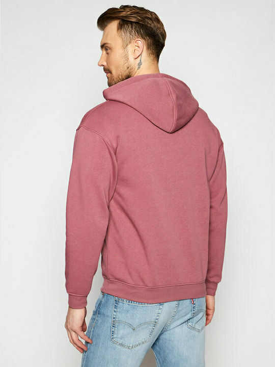 Jack & Jones Men's Sweatshirt with Hood & Pockets Pink