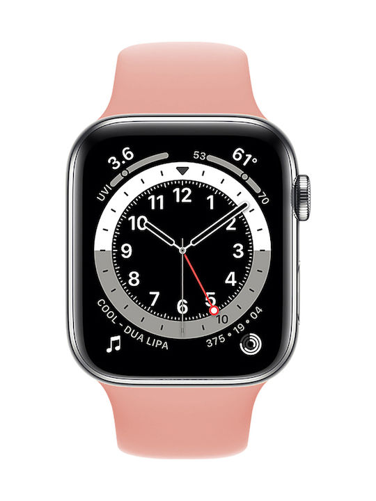 Rockrose Rough Jade Armband Silikon mit Pin Rosa (Apple Watch 44/45/46mm/Ultra 49mm) RRBAWRJP