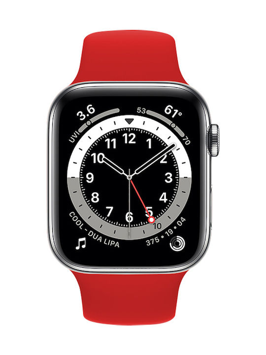 Rockrose Rough Jade Armband Silikon mit Pin Rot (Apple Watch 44/45/46mm/Ultra 49mm) RRBAWRJR