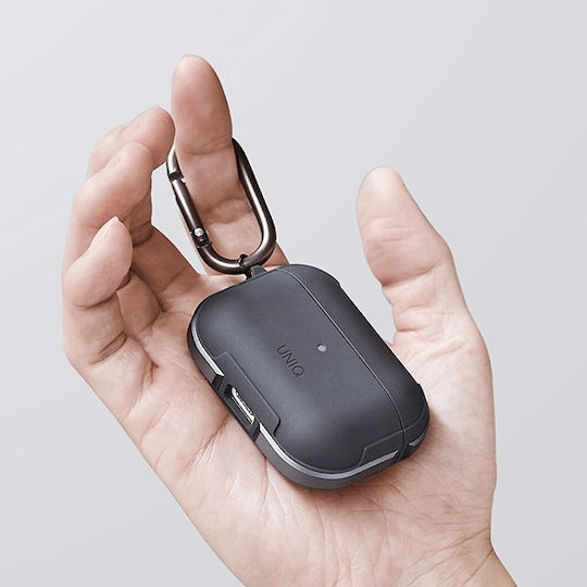 Uniq Valencia Case Silicone with Hook in Black color for Apple AirPods Pro