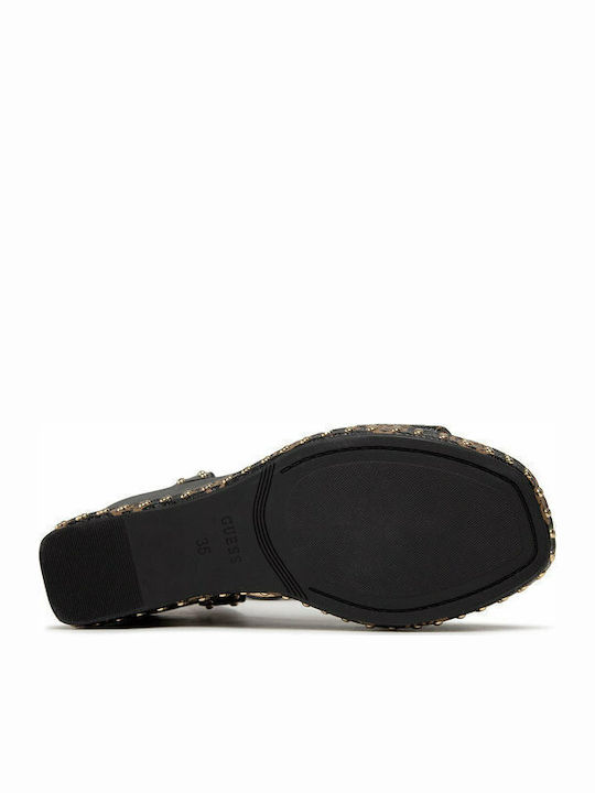Women's Ankle Strap Platforms Black FL6OLD FAL04 BLK