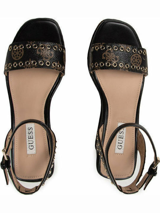 Women's Ankle Strap Platforms Black FL6OLD FAL04 BLK