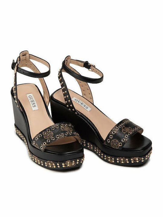 Women's Ankle Strap Platforms Black FL6OLD FAL04 BLK