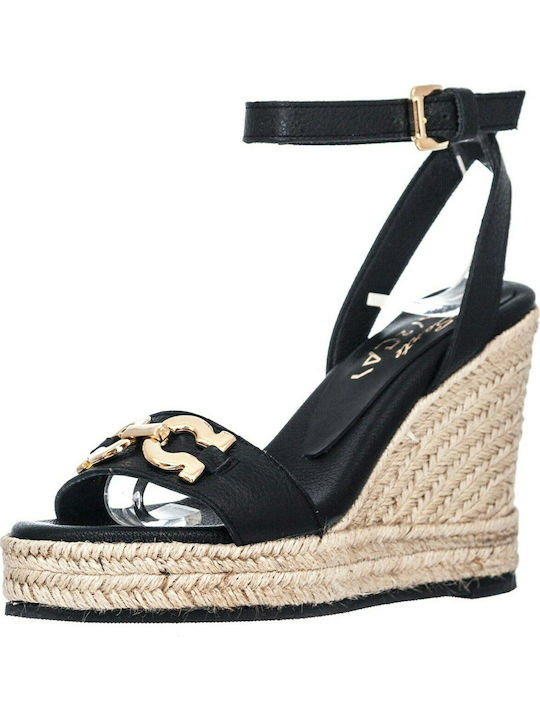 Sante Day2Day Women's Ankle Strap Platforms Black