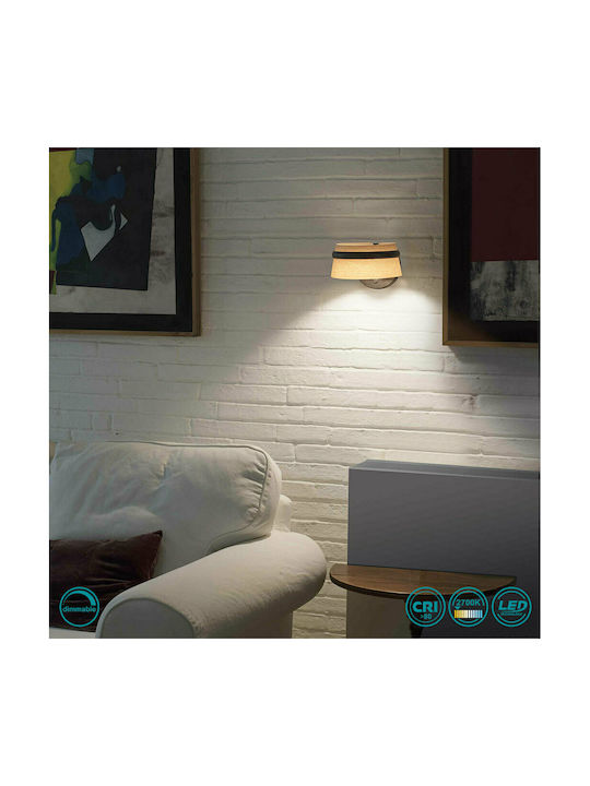 Faro Barcelona Loop Modern Lamp Wall with Integrated LED and Warm White Light Black 24x13cm