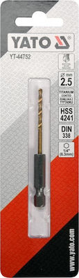 Yato Drill HSS DIN 338 1/4" HSS Titanium with Hexagonal Shank for Metal 4x95mm