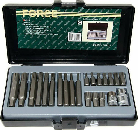 Force Ribe Set 22 Screwdriver Bits